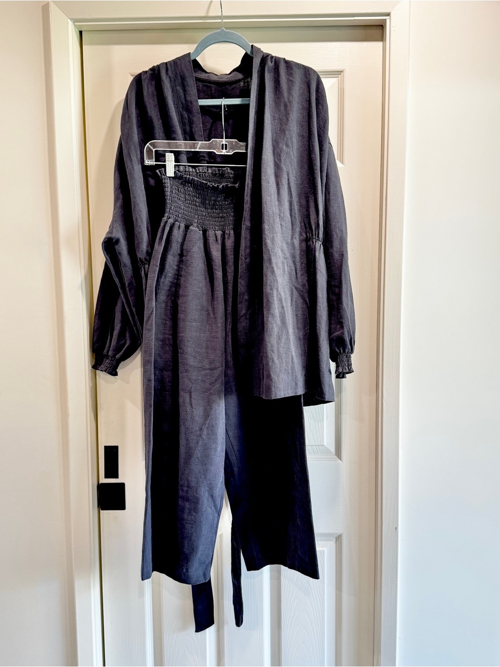 NWOT Nothing Fits But 100% Linen Kimono Style Set | Navy Blue | Size S/M